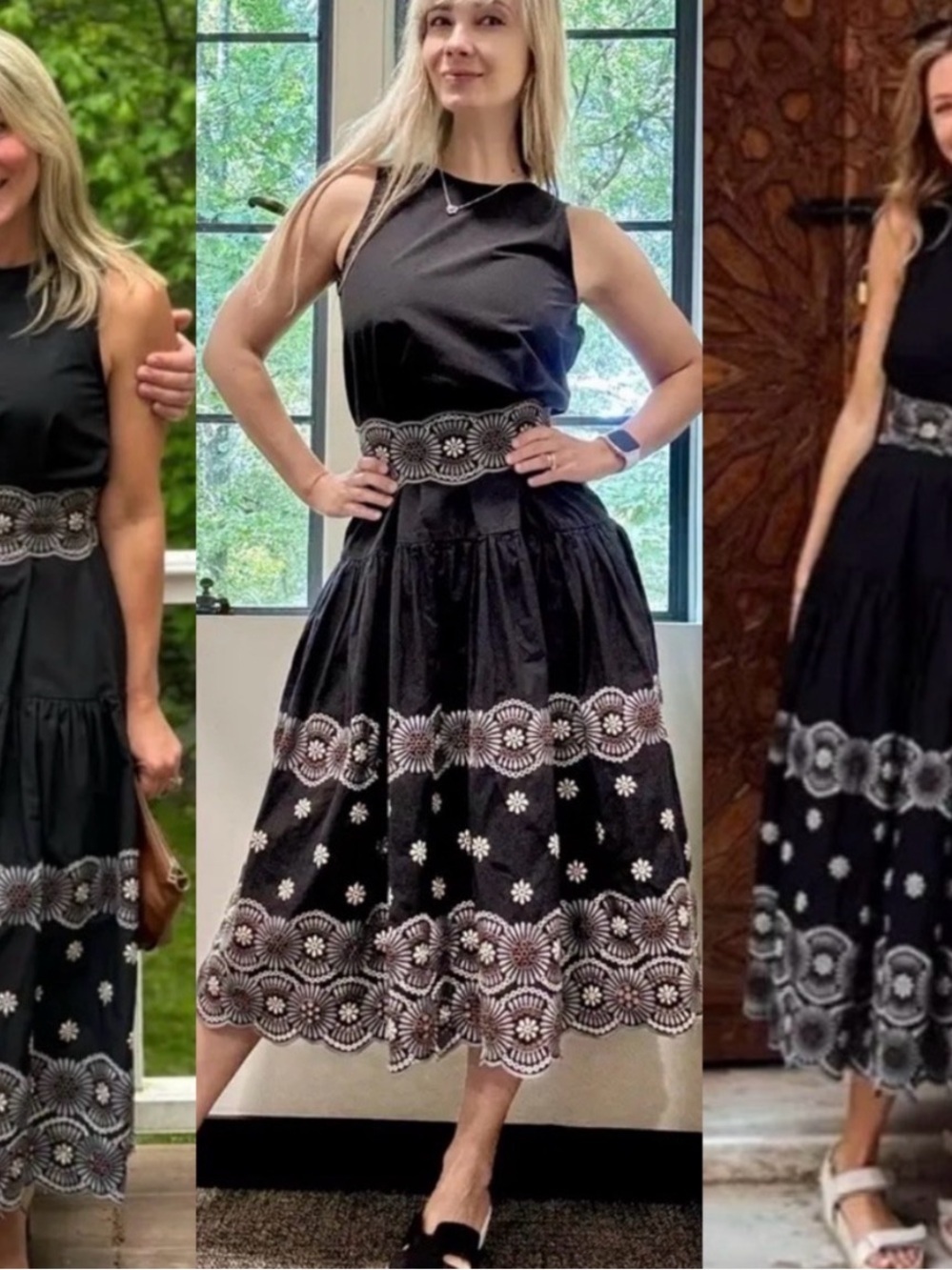 Vanessa Bruno Dress Size XS Black Fit & Flare Alais Elegant Embroidered